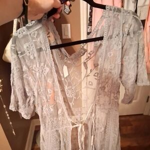 Sheer Lace Floral Dress By POL